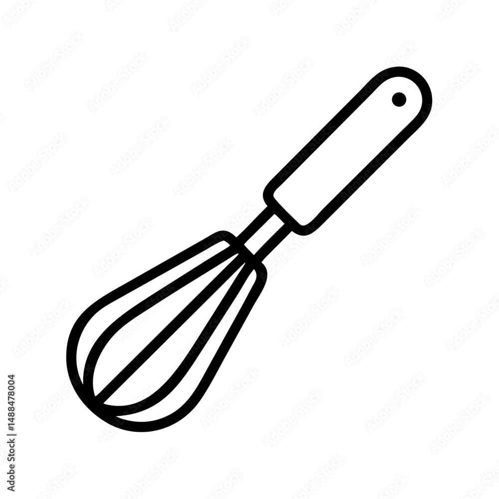 Poster whisk tool icon representing baking preparation and mixing equipment