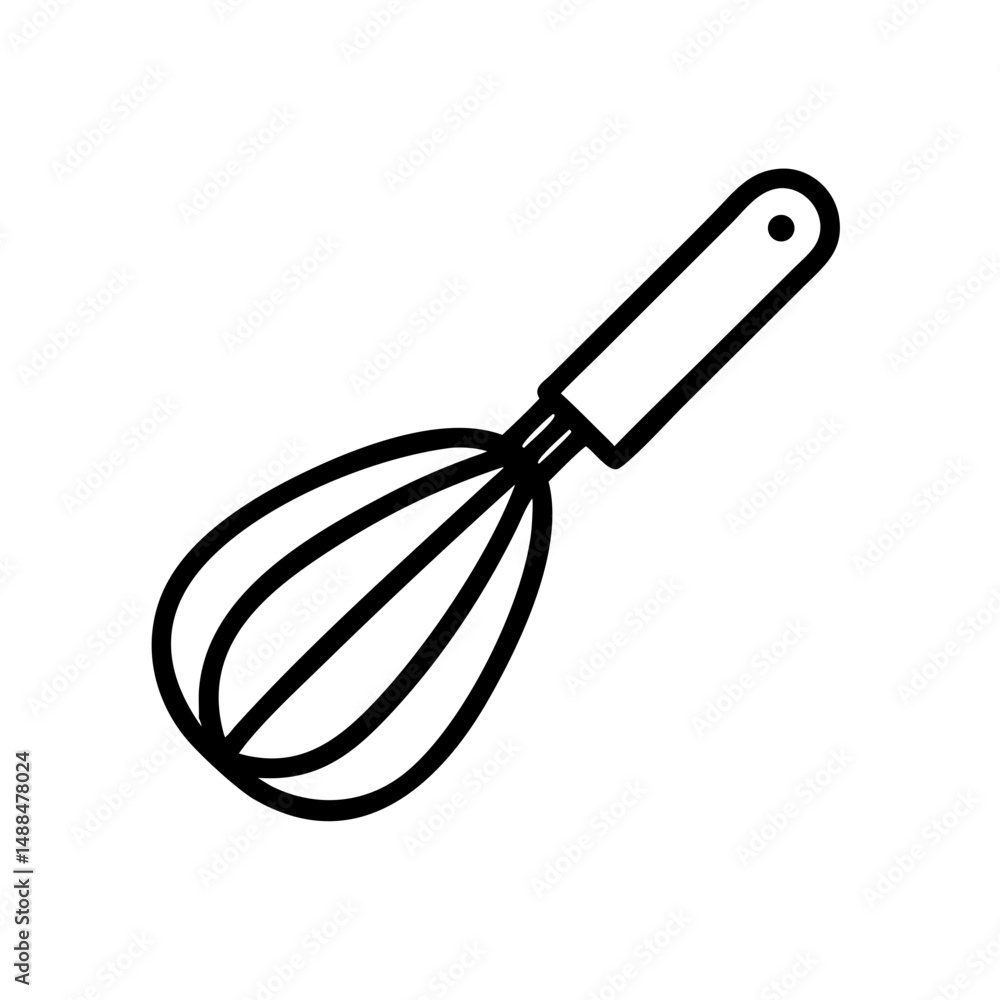 Poster whisk tool icon representing baking preparation and mixing equipment