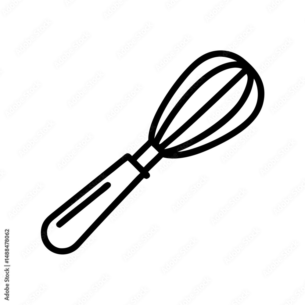 Aufkleber whisk tool icon representing baking preparation and mixing equipment