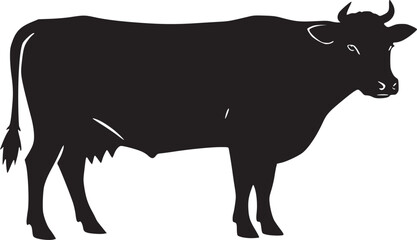 black cow silhouette tattoo ideas
