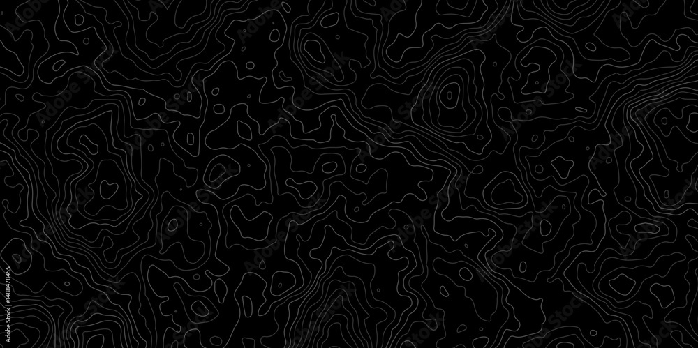 Aufkleber abstract topographic map lines on black background texture. topography contour vector map. vector. i
