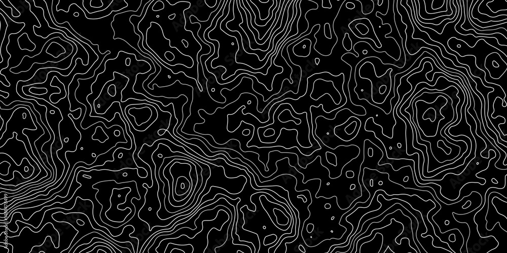 Aufkleber abstract topographic map lines on black background texture. topography contour vector map. vector. i