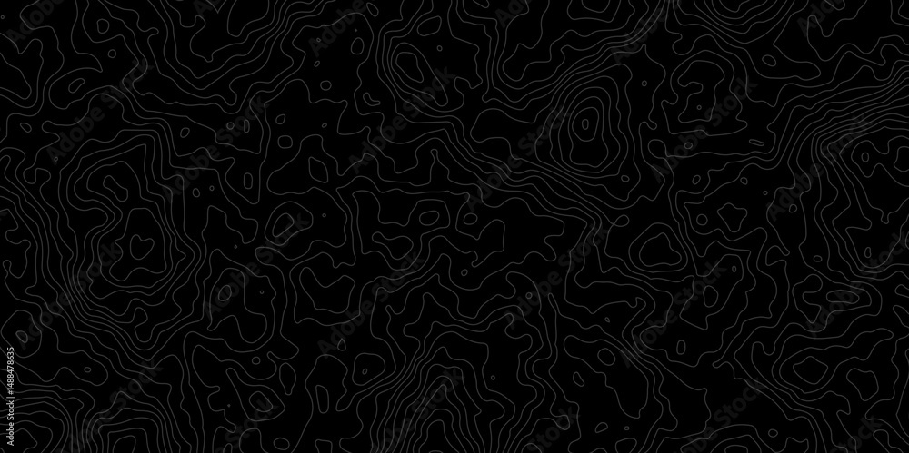 Aufkleber abstract topographic map lines on black background texture. topography contour vector map. vector. i