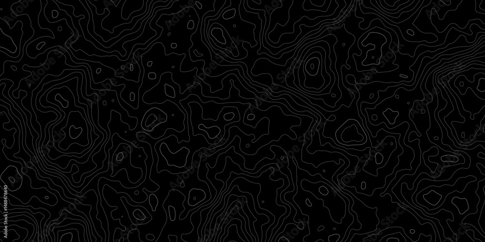 Aufkleber abstract topographic map lines on black background texture. topography contour vector map. vector. i