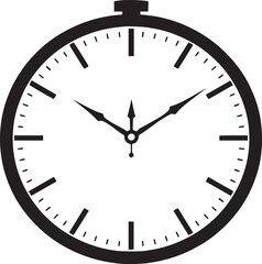 black and white silhouette tattoo of Stopwatch