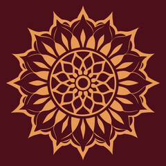 Abstract floral vector design with a seamless mandala pattern and round ornament for ornate decoration