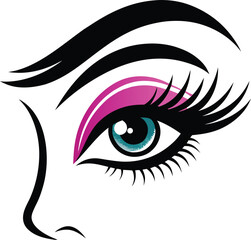 vector illustration of a female eye