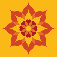 Abstract bright floral sun circle vector illustration