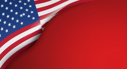 Obraz premium Patriotic Backdrop with United States Flag and Red Field of Opportunity