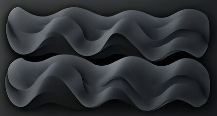 Fototapeta premium Dark Wavy Lines Abstract Texture, Modern Curved Pattern, Wave Design, Dark Background