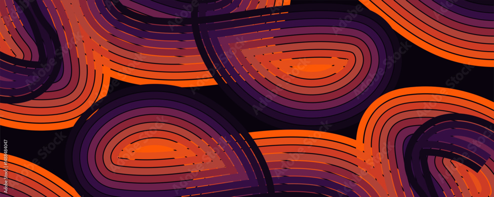 Aufkleber abstract design background, abstract orange and red gradient geometric shape circle background. mode