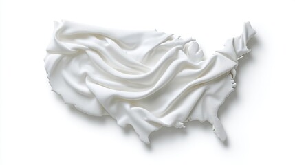 White Fabric Draped in the Shape of the United States Map