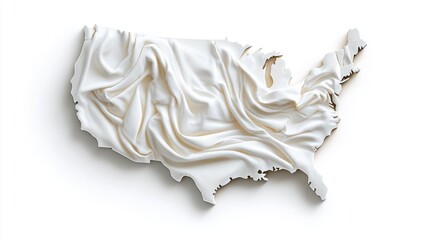 White Fabric Draped Over United States Map