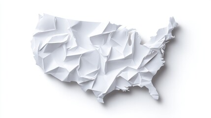Crumpled Paper United States Map