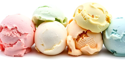Colorful ice cream scoops dessert delight food photography studio setting close-up view sweet indulgence