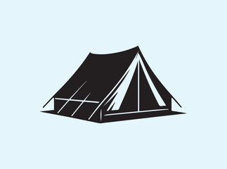 Outdoor Adventure Tent Silhouette Vector