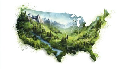 United States Map Nature Landscape