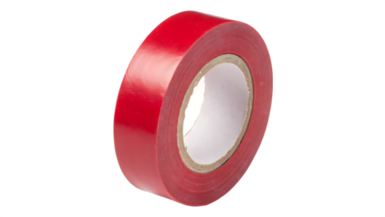 Red electrical tape isolated on transparent background PNG