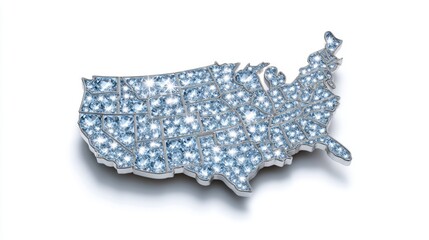 Sparkling Diamond United States Map