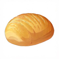Fresh loaf of bread game icon for 2D mobile game UI inventory and bakery food game design assets