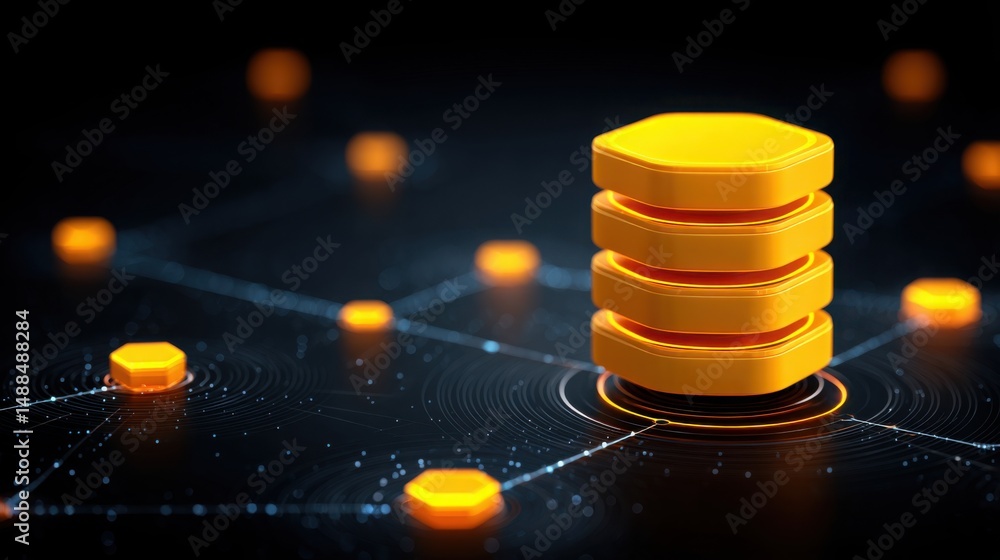 Poster advanced crypto-based infrastructure bond visualizer icon concept for transparent financial planning