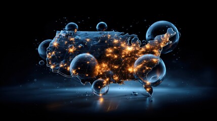 Illuminated United States Map Network