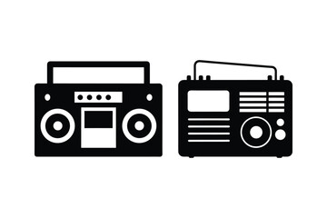 Radio Silhouette  Vector bundle  illustration, Set of Radio Silhouette 