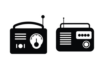 Radio Silhouette  Vector bundle  illustration, Set of Radio Silhouette 