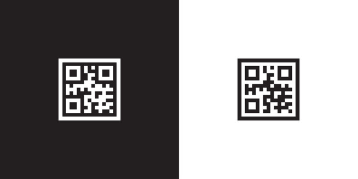 Sample QR code vector. Simple QR code icon, Demo QR code.