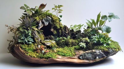 Miniature Terrarium with Moss and Plants