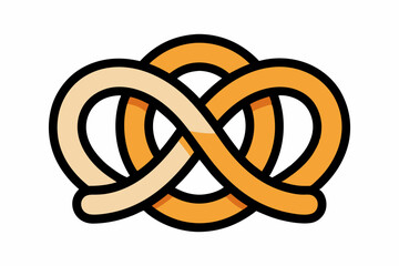 Simple Cartoon Illustration of a Delicious Pretzel Knot