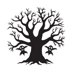 Spooky haunted tree vector illustrations
