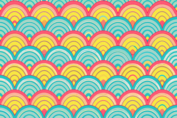 Abstract Colorful Scallop Shell Pattern Background Design