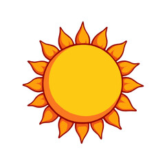 Simplified Orange Sun Icon Design