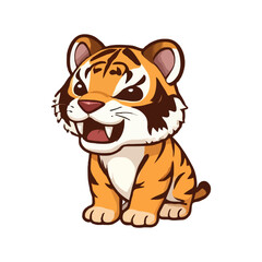 Cute Little Animated Tiger Illustration