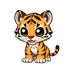 Cute Animated Tiger Illustration