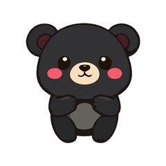 Simplified, Cute Black Bear Icon 