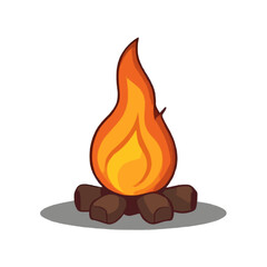 Simplified Cartoon Fireplace Illustration