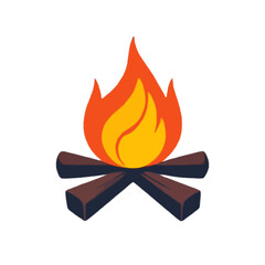 Simplified 3D Fireplace Icon Design