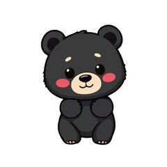Adorable Little Black Bear Illustration