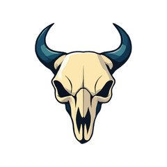 Simple Cartoon Wildlife Animal Skull Design