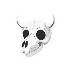Simplified Grayscale Animal Skull Design