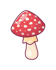 Cute cartoon mushroom. Hand drawing. Vector illustration
