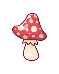 Cute cartoon mushroom. Hand drawing. Vector illustration