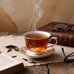 cup of tea with cinnamon sticks