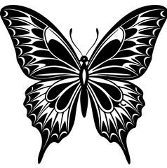 Black and White Stylized Butterfly Illustration Design