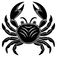Stylized Black and White Crab Illustration Design