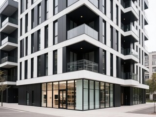 Fototapeta premium Modern Multi-Storey Building with Glass Facade