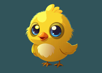 Adorable Yellow Chick Cartoon Character Illustration