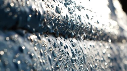 Macro Shot of Sea Water Droplets Dripping from Ship's Metal Hull - Powered by Adobe
